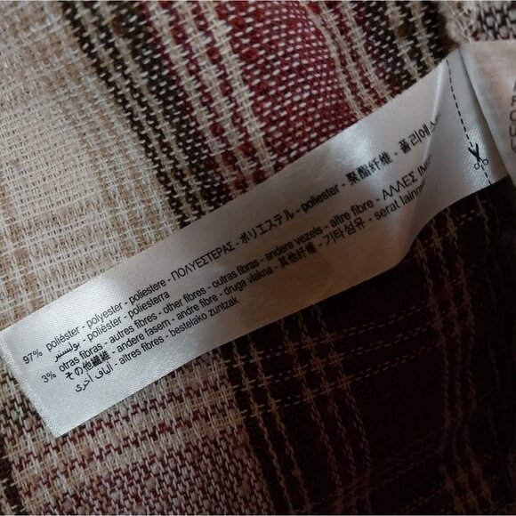 ZARA Shacket Womens Medium Red/Pink/Brown Checkered Overshirt - Picture 9 of 13